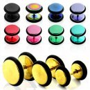 Colours fake plug [1,2mm* 6-10mm] - Surgical steel