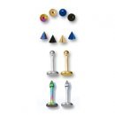 Ball/cone Labret [1,0 - 1,2 mm * 8 mm] -Surgical steel